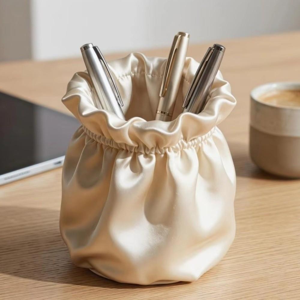3D Printed Desktop Organizer Bucket Soft Pink Storage Container INS Pen Holder Home Office