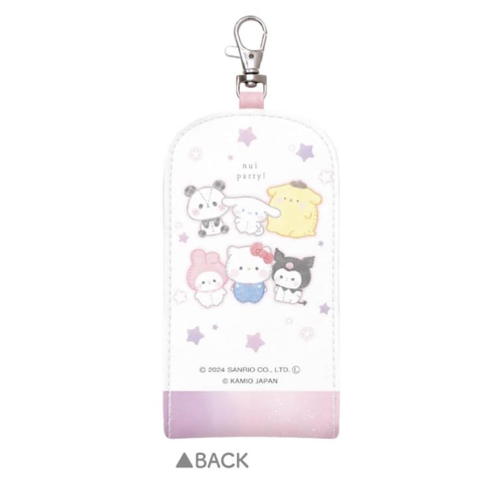Kamio Japan Sanrio Charaktere x Mochimochi Panda Schlüsselanhänger Schlüssel Schlüssel Schlüsseletui mit reflektierender Rückseite Für die Schule 212626 Etui, Party, Hülle, Halter, Klebeband,