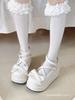 Spot | Sweetheart Fudge | Original lolita platform cross strap cute round head flat bottom doll bow lo shoes
