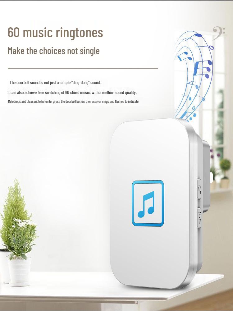 Smart Wireless Self-Powered Doorbell Switch for Home - Long Range, Two-to-One Ding-Dong Caller for the Elderly