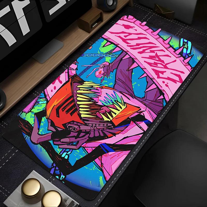 Mauspad PC Rutschfest Gamer Denji Tastaturpad Laptop Gaming Zubehör Mauspad Japan Anime C-Kettensägenmann Schreibtisch-Mausmatte