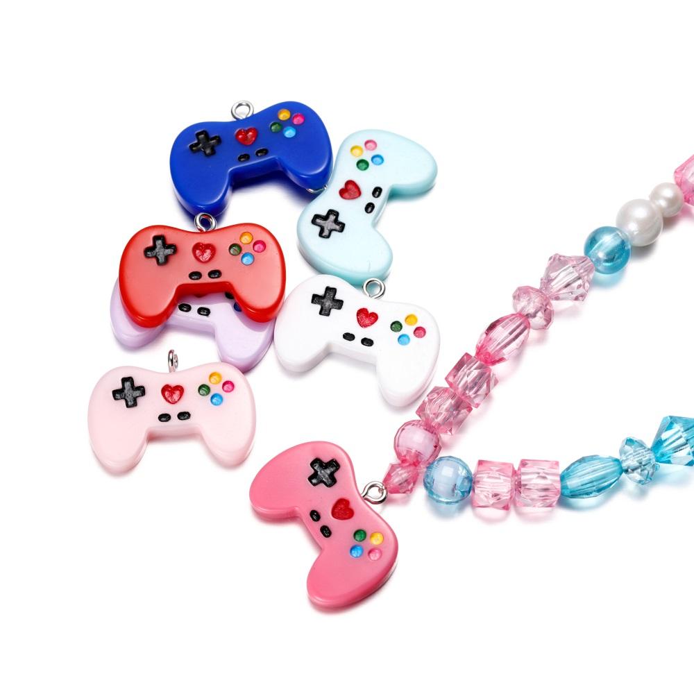 10Pcs/Lot Colorful Gamepad Resin Charms Cute Pendants for DIY Keychain Earings Necklace Pendant  Jewlery Making Accessories