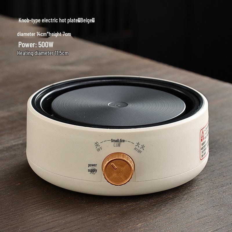 Plită Ceramică Electrică Compactă pentru Prepararea Ceaiului cu Fierbător Mic de Sticlă - Plită cu Inducție Mini și Încălzitor Casnic pentru Fierberea Apei.