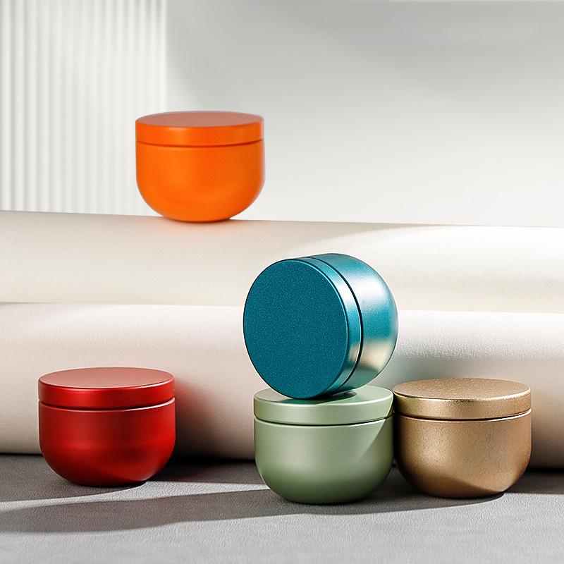 1/5Pcs Portable Tea Canister Mini Empty Pot Tea Box Candy Round Cans Thickened Iron Herb Sealing Jar Spice Storage Organizer
