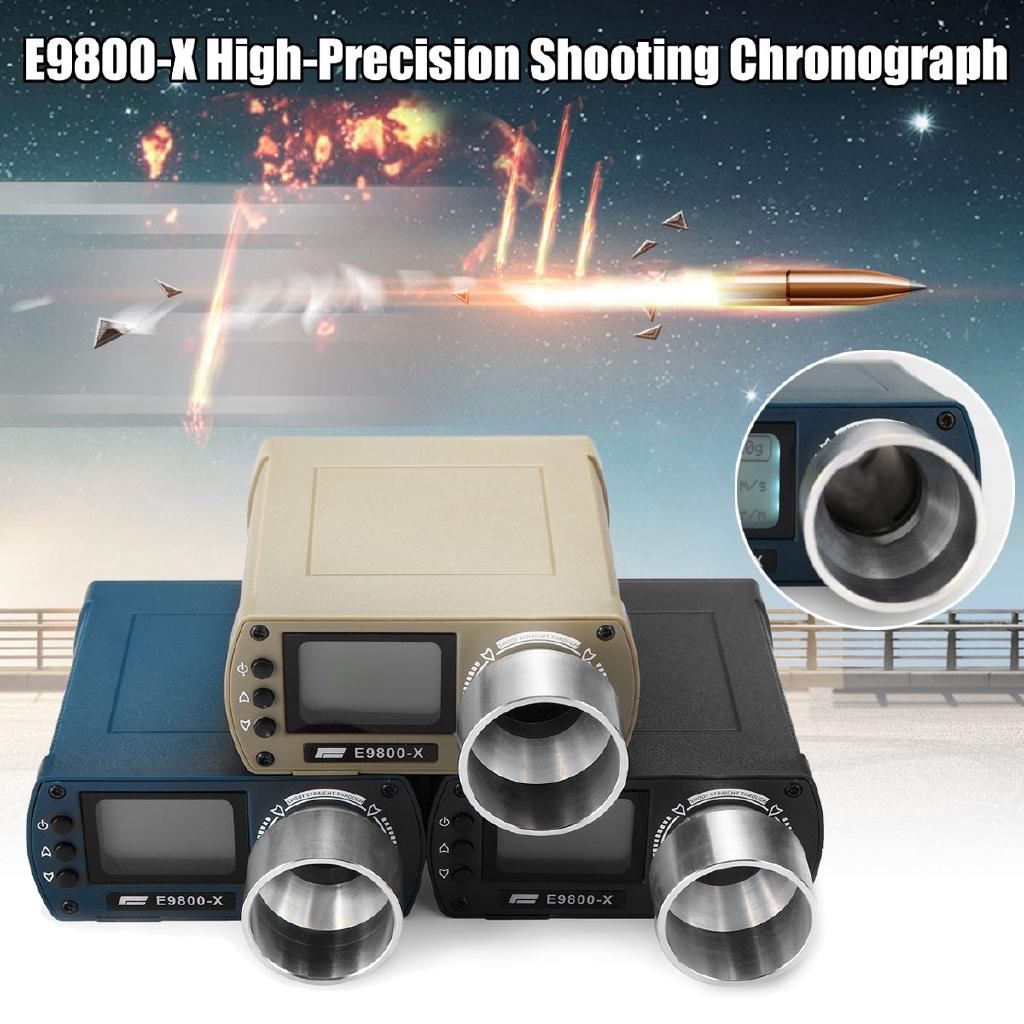 BB E9800X Shooting Speed Tester Chronograph -10C to 50C 0-500J Firing-Kinetic Energy LCD DC 4.5V High-Precision Shooting Airsoft