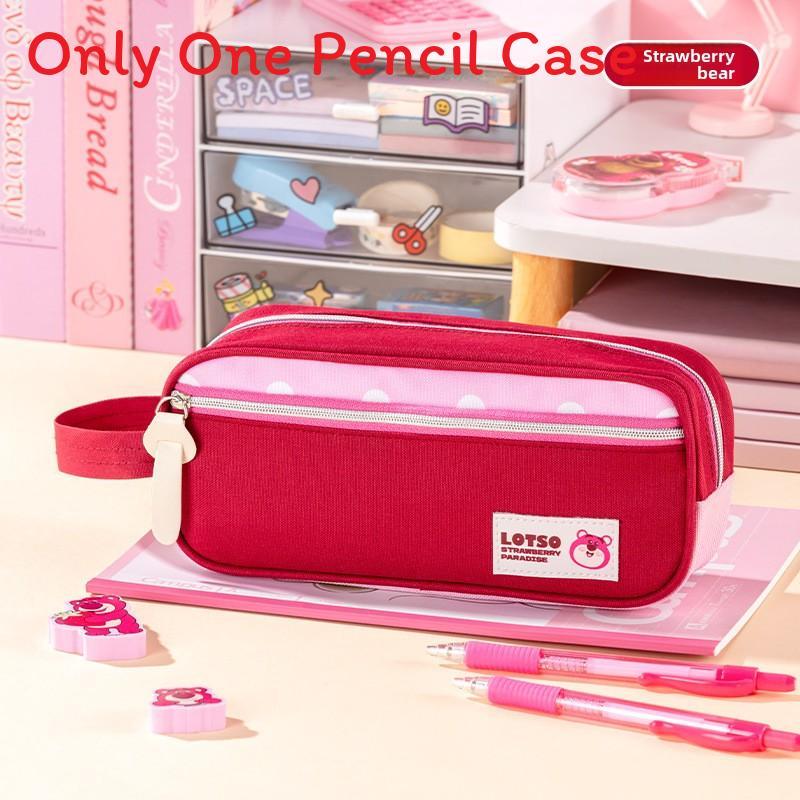 Mickey Mouse Kids Portable Dual Compartment Stationery Bag With Polyester Material For Learning