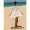 Women's Lace Mesh Bikini Outer Cardigan Plus Size Holiday Style Beach Cover Up Sun Shirt