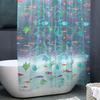Underwater World Fish Shower Curtain, Ocean Tropical Fish Shower Curtains, Waterproof Transparent EVA Bathroom Decor Set with Hooks, Cute Shower