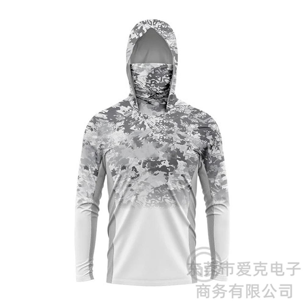 Fishing Suit Men's Summer Outdoor Fishing Suit Hooded with Mask Fishing Shirt Quick Drying Breathable Sunscreen