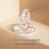 S999 Sterling Silver Starry Couple Matching Rings - Luxury Open Band Design