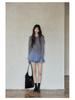 Yimeng 2025 Korean Style Patchwork Long Sleeve Knitted Cardigan for Women