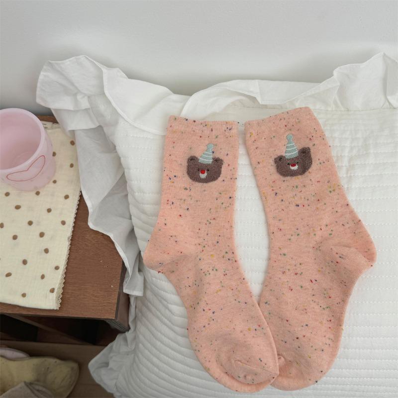 Flickor Höst och Vinter Söt Tecknad Björn Födelsedagshatt I Tubsockor