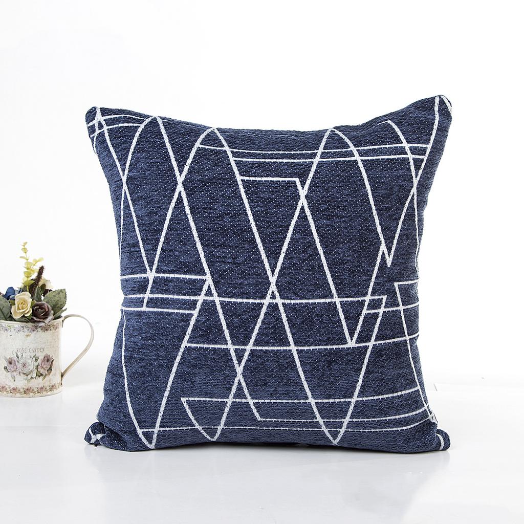 New Modern Simple Style Stripe Embroidery Pillowcase Nordic Geometric Thick Chenille Cushion Cover Sofa Seat Bed Pillows Cover