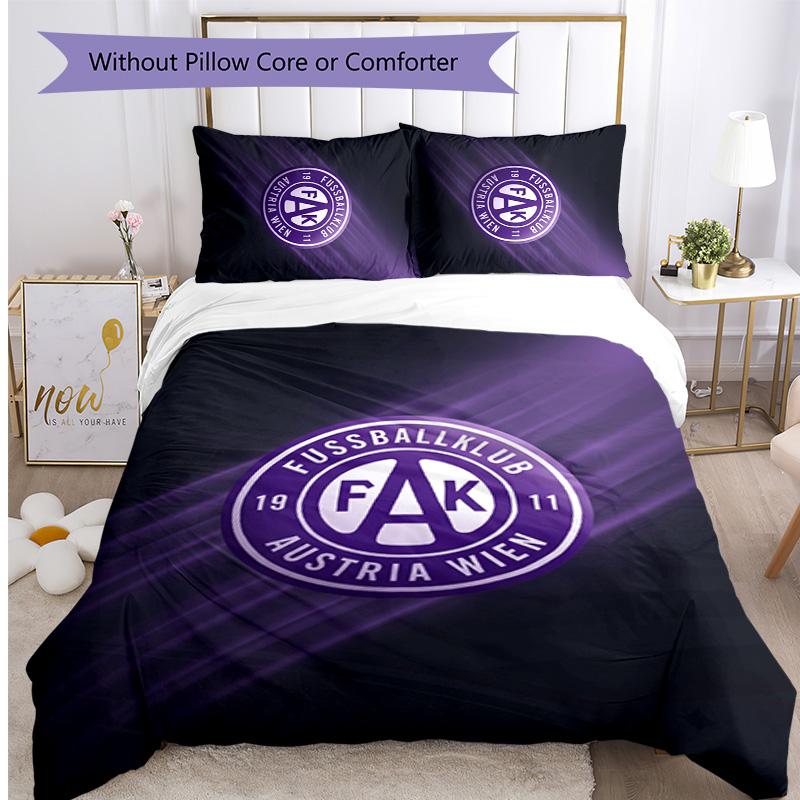 Austria Wien FC Printed 3PCS Bedding Set Breathable Duvet Cover with Pillowcases Decorative Bed Linen for Bedroom Home