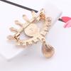 Hollow Out Devil Eye Brooch Pin Crystal Pendant Banquet Clothes Pin  Decoration