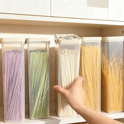 Transparent Plastic Food Storage Box With Handle Moisture-Proof Sealed Storage Container For Noodles Grain Kitchen Crisper Box