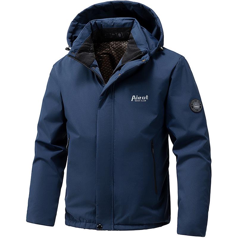 Men's Winter 2025 Thickened Cotton Hooded Jacket - Warm, Loose, Windproof Outerwear