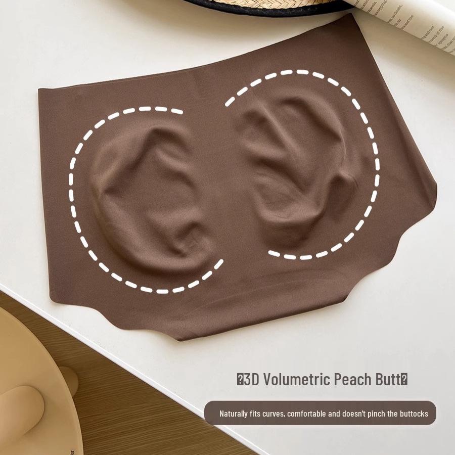 Milk Skin Seamless Antibacterial Hip-Hugging Panties with Extended Crotch, No Pinch, Middle Waist Peach Butt Design for Women