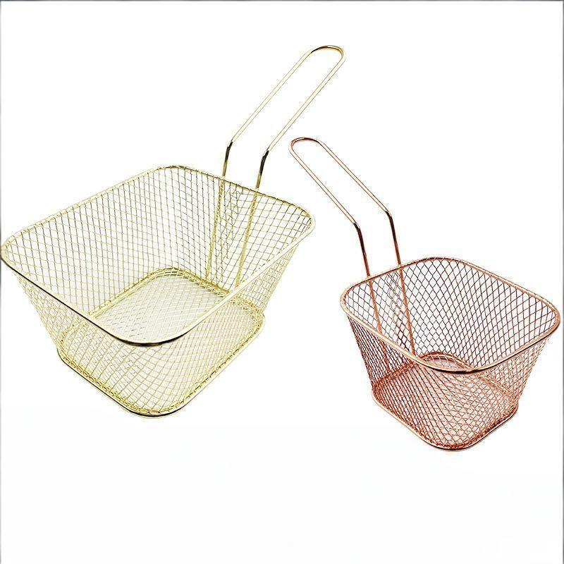 Pommes Frites Korb Tragbar Edelstahl Pommes Mini Frittierkorb Sieb Fritteuse Küche Kochkorb Sieb Zubehör