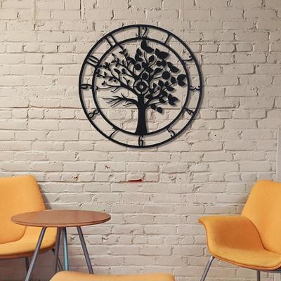 Siyah Metal Saat Duvar Dekoru - Mağaza, Ev, İç Mekan ve Dış Mekan Kullanımı için Şık Saat Kadranı, Şık Yatak Odası ve Oda Duvar Stickerı