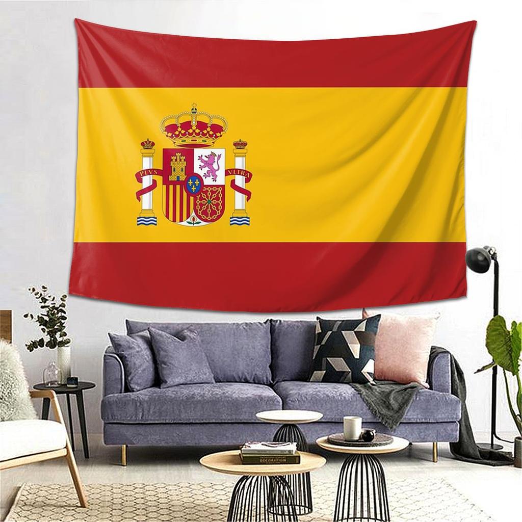 Spain Flag Tapestry Decoration Art Aesthetic Tapestries for Living Room Bedroom Home Wall Cloth Wall Hanging