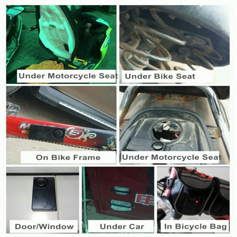110dB Anti-Theft Vibration Alarm with Remote Control Alarm Door and Window Alarm Motorcycle Bicycle Security Sensors
