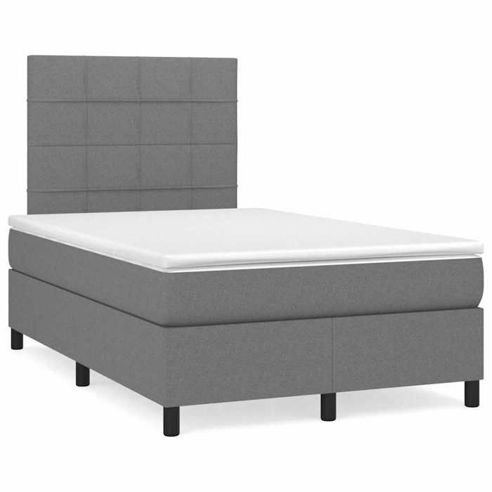 Maison Exclusive - Sommier à lattes de lit matelas LED gris foncé 120x190 cm tissu