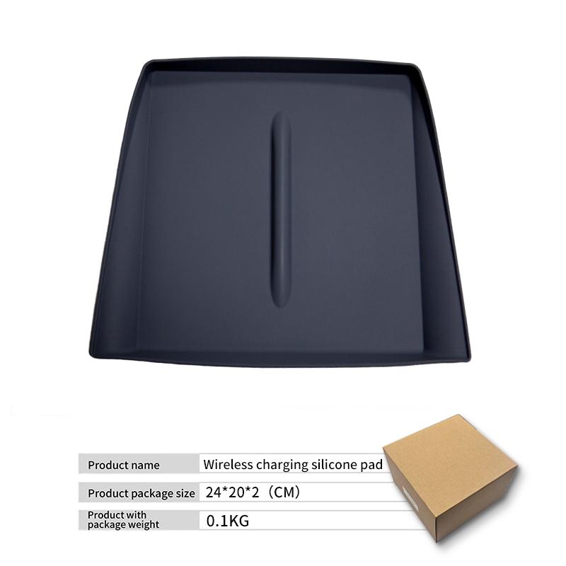 

For TESLA Model 3 2024 Highland Wireless Charging Silicone Pad Model3 Center Control Storage Box Armrest Box Bottom Non-slip Mat серый
