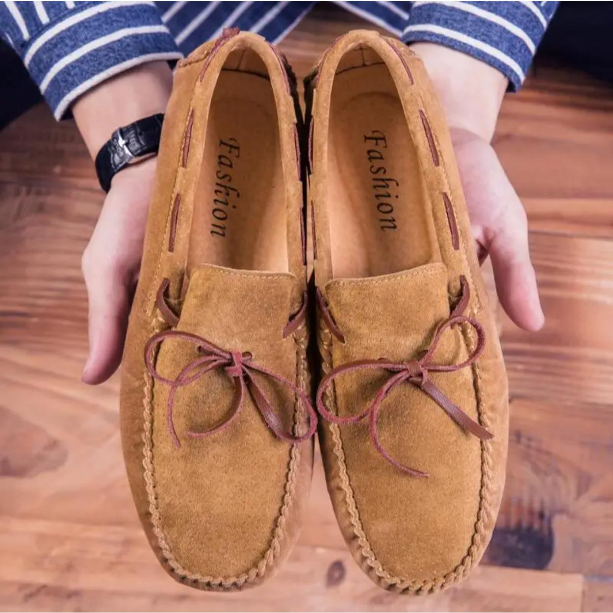 

2025 Кожаная мужская повседневная обувь класса люкс, удобные туфли-лоферы без застежек, мужские мокасины, итальянские мягкие мужские туфли для вождения 46 светло-коричневого