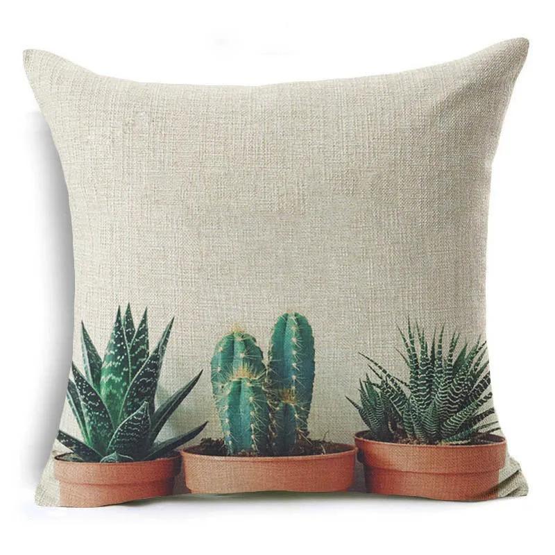 Nordic Style Succulents Printed Cushion Cover Pineapple Ananas Pattern Pillow Case Home Decorative Sofa Car Chair Throw Pillows