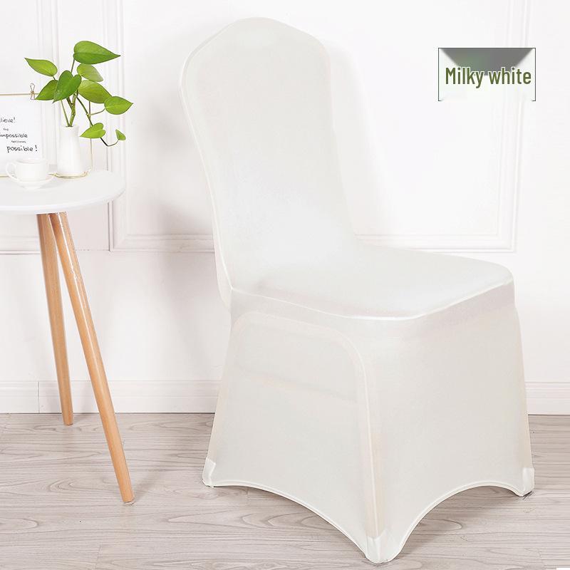 Red and White Stretch Chair Cover - Dustproof, Full Coverage for Banquet, Hotel, or Wedding Chairs.