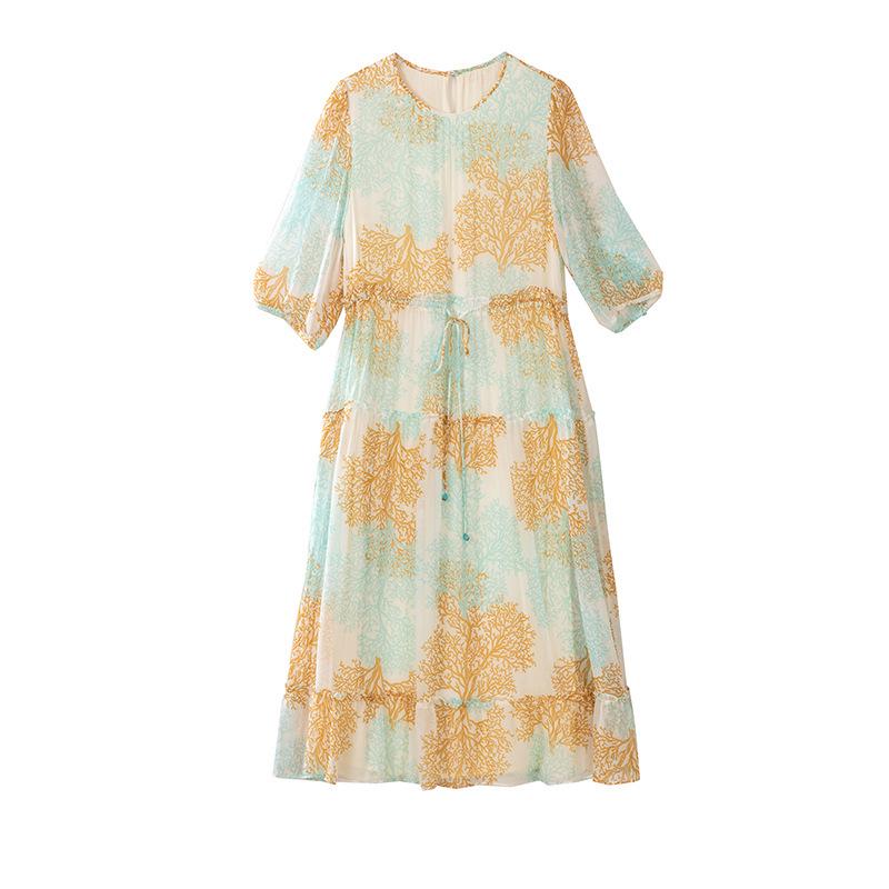Elegant Plus Size Mulberry Silk Dress – Age-Reducing, Mid-Length Fairy Style for Spring/Summer