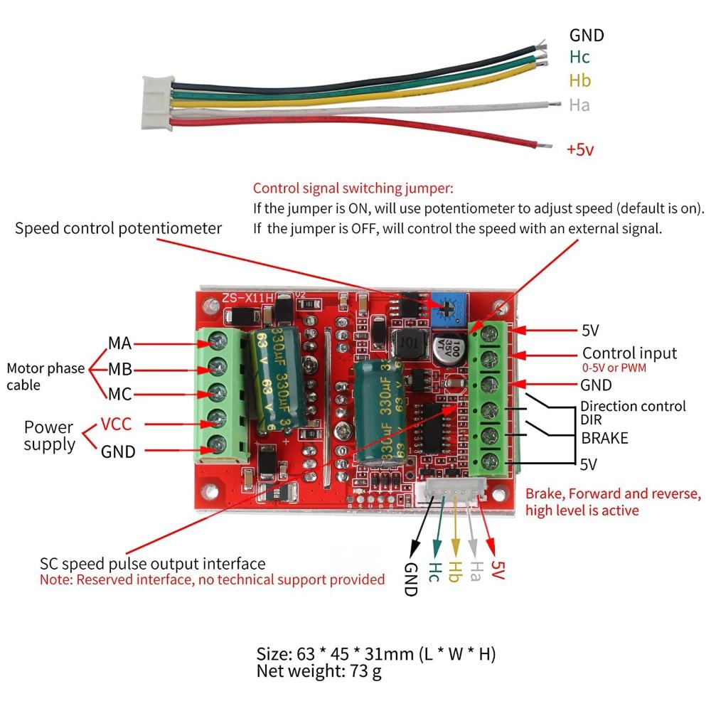 12V 24V 48V Motor Controller 6-60V DC BLDC Motor Controller Motor Driver Application