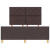 Bed Frame with Headboard Dark Brown 140 X 190 Cm Fabric