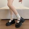 2026 New Spring Thick Bottom Women Lolita Mary Jane Shoes Fashion Butterfly-knot Shoes Elegant Thick Heel Dress Leather Shoes