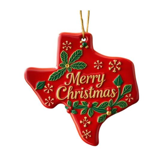 State Pride Christmas Ornaments Acrylic State Shaped Xmas Tree Hanging Decoration