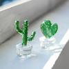 Cactus Ornaments Good Craftsmanship Decorative Glass Miniature Cactus Bonsai Figurine