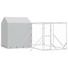 Outdoor Dog Kennel with Roof Silver 4x4x2.5 m Galvanized Steel