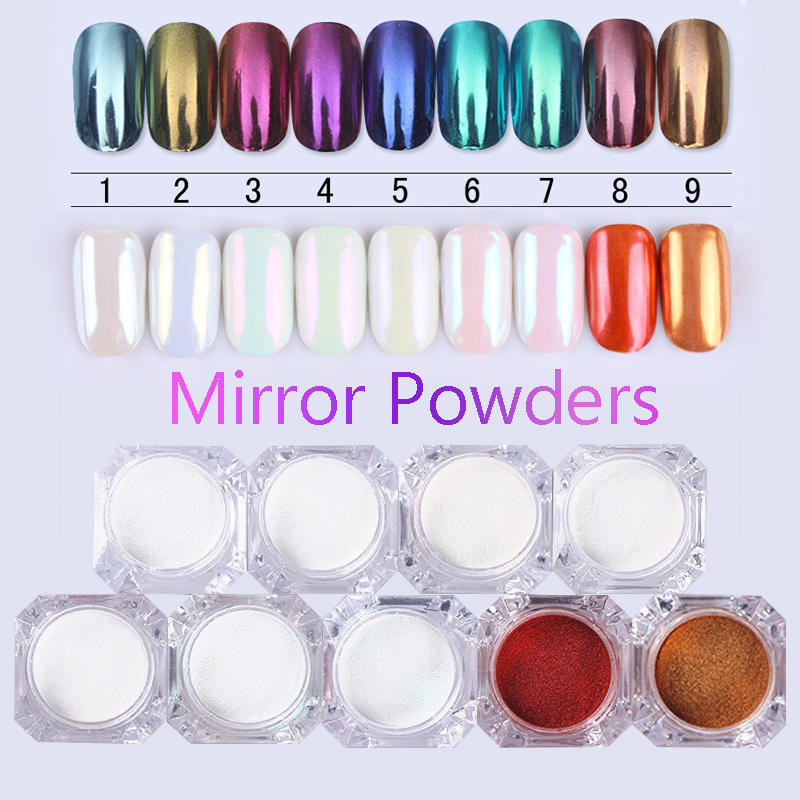 

BORN PRETTY Зеркальная пудра Золотой Синий Фиолетовый Блестящий Пигмент Для Ногтей