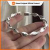 100% Solid 925 Sterling Silver Retro Bracelet for Women Men Vintage Handmade Twist Bracelet Birthday Gift