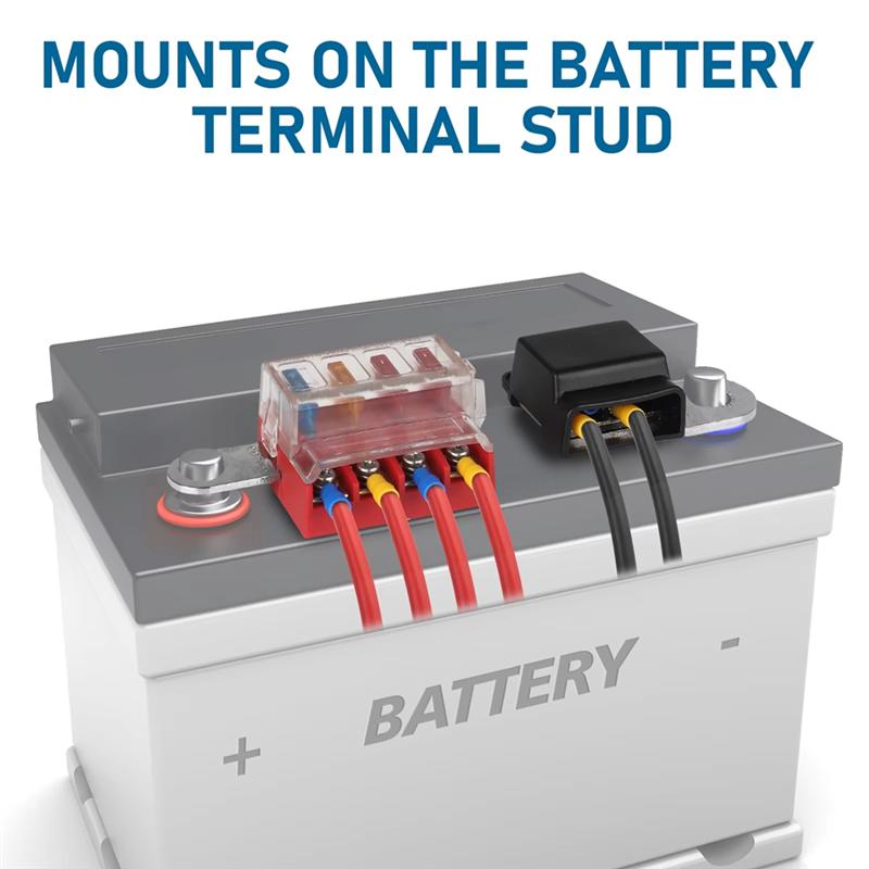 A16P-M10 100A 32V 4 Circuit Kit Blade Fuse Block Battery Terminal Mount Busbar Boating Equipment For Car Yacht Truck