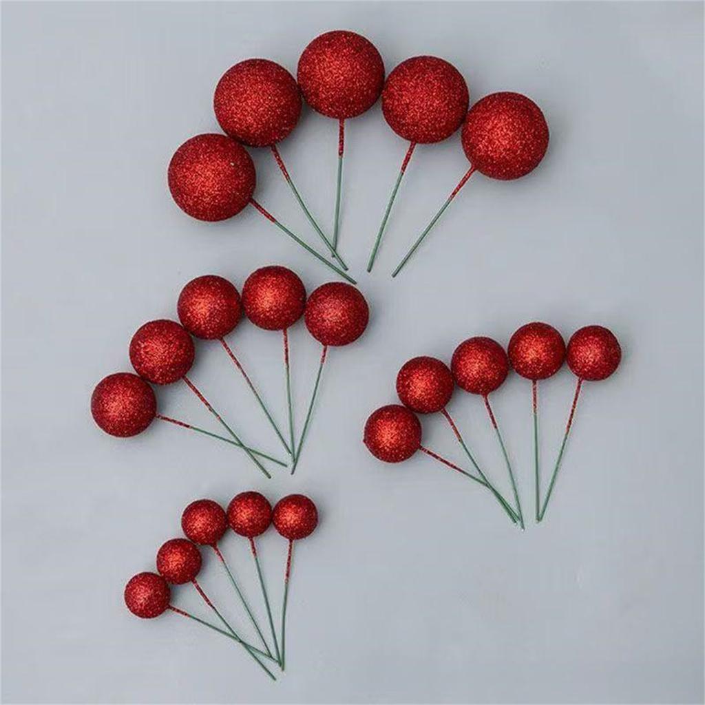 20 Pcs Cake Topper Decorations With Gold Balls On Sticks - Cake Picks For Birthday, Wedding, And Party Decorations