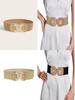 Slim Fit Metal Buckle Wide Belt For Women With Double Ring Design For Casual Dress And Coat Styling