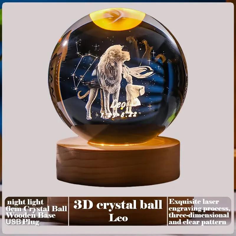 Dárek na Valentýna 2025 3D Růže Křišťálová koule Laserové gravírování Domácí ozdoba Řemesla Stolní dekorace Narozeninový Dárek ke Dni matek