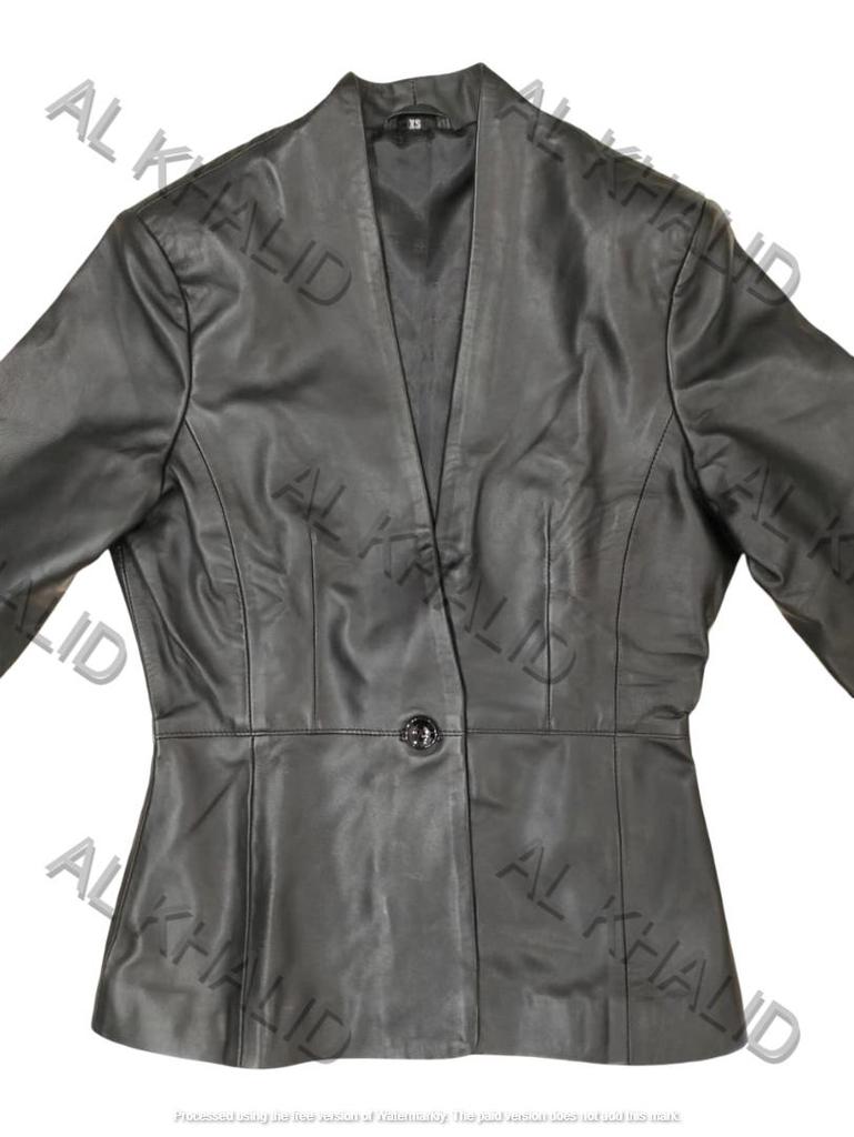 AL KHALID Stylish Button Women Black Classic Real Genuine Lambskin Leather Party Blazer