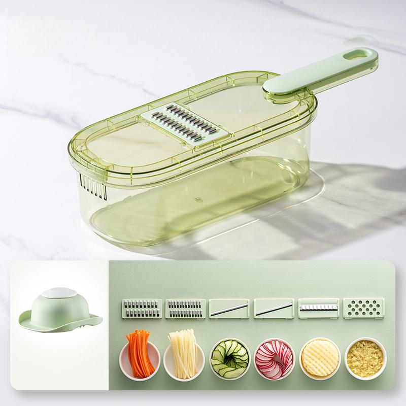 Multifunctional Vegetable Chopper Slicer Shredder Grater, Kitchen Potato Carrot Cucumber Cutter with Hand Guard
