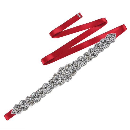 Bridal Belt Shining Rhinestone Handmade Bead Tear Resistant Bridal Sash for Wedding