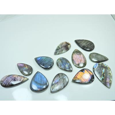 Natural Purple Multi Spectrolite Labradorite Pear Loose Gemstone 12 Pcs Lot LL-1191