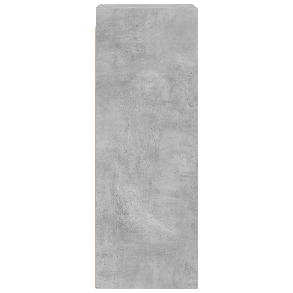 Wall Cabinet with Glass Doors Concrete Grey 35 x 37 x 100 cm
