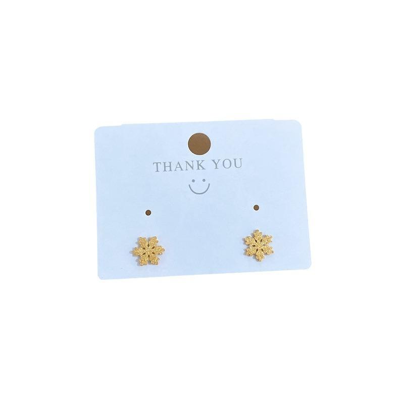 Gold Foil Snowflake Minimalist Small Stud Earrings Cold Men'S And Women'S Earrings Personality Temperament Banquet Earrings